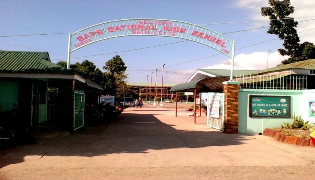 Welcome arch at the entrance of Bato National High School, Bato, Leyte